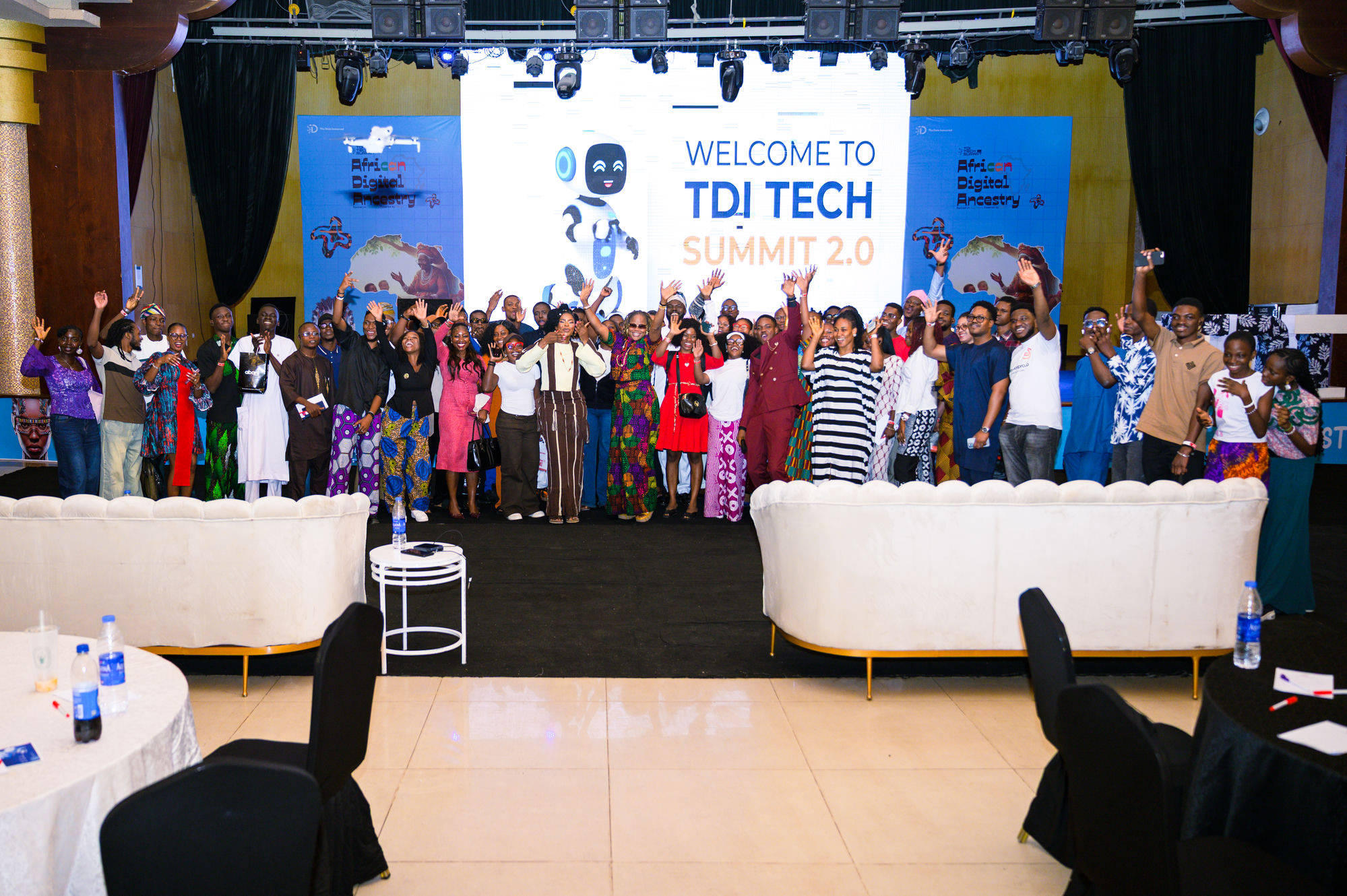 TDI Tech Summit 2.0 welcome stage with attendees